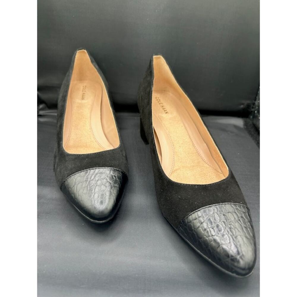 Cole Haan Women's Shoe Size 9B Black Suede Go-To Block Heel Pumps New
